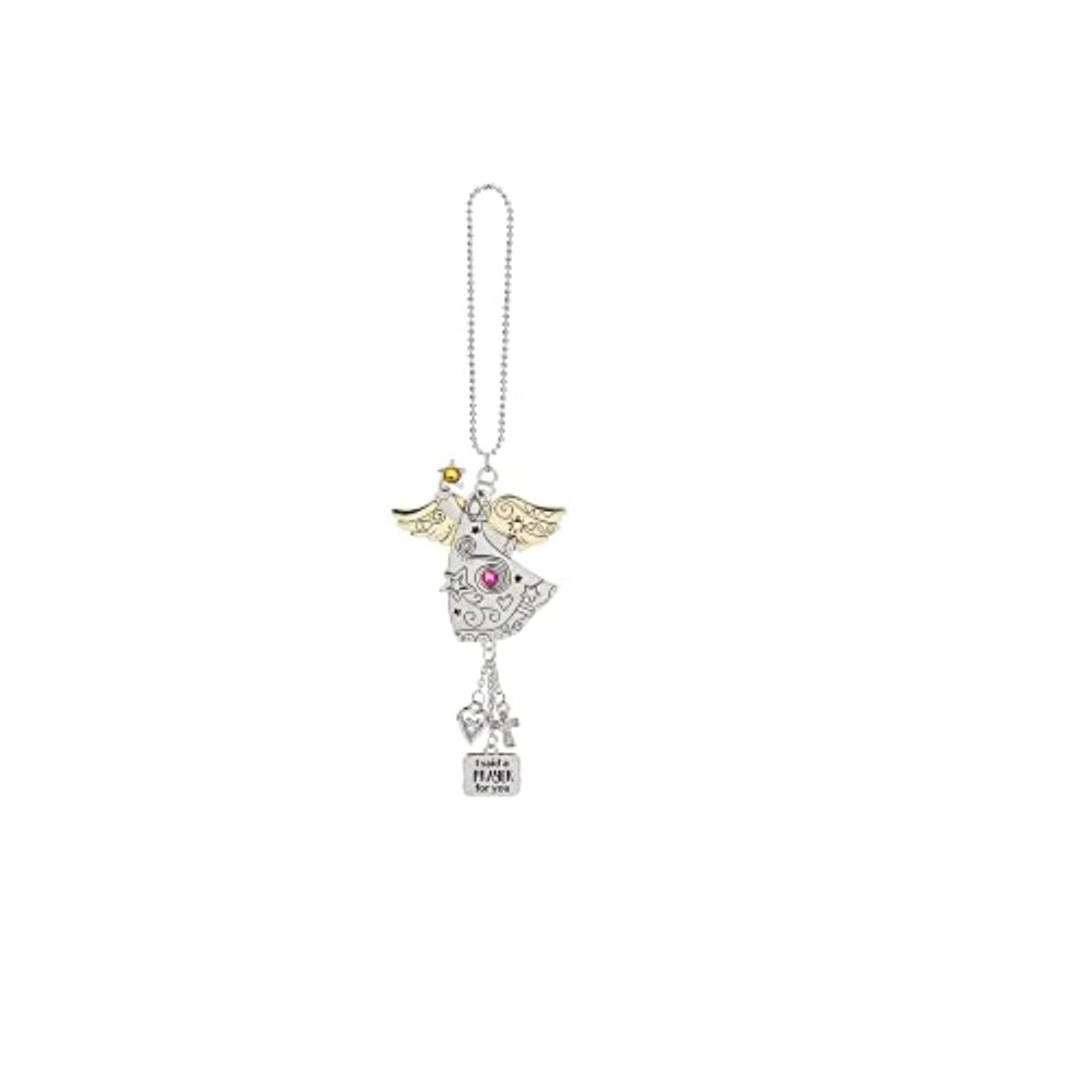 Ganz Angel Car Charm, Zinc and Iron, 2 Inches Width, 2 Inches Height, Silver and Gold