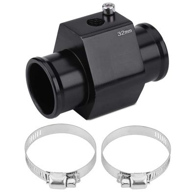 Car Water Temp Temperature Joint, Water Temp Hose Attachment Adapter, Aluminum Alloy Car Water Temp Temperature Joint Pipe Hose Sensor Gauge Adapter with Clamps