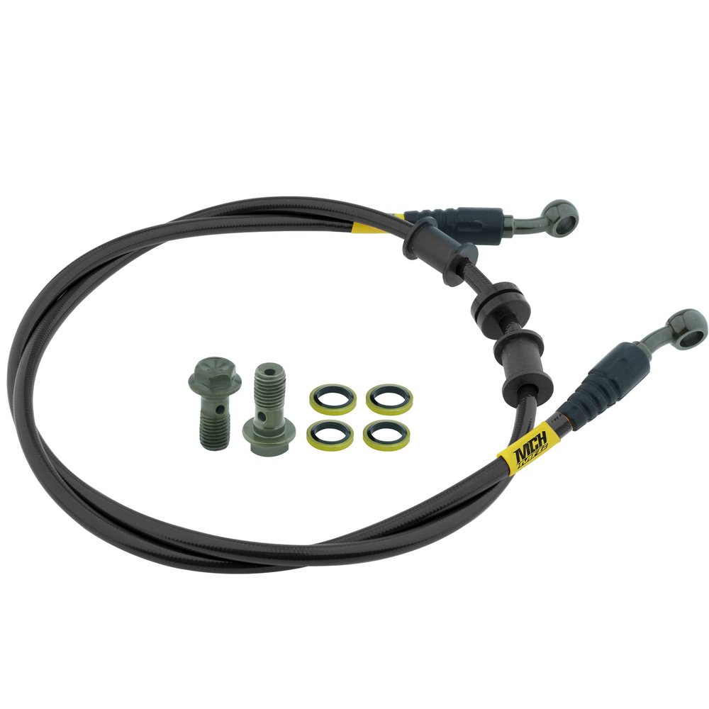 Fewfuss Motorcycle Hydraulic Brake Oil Hose - 28 28 Degree M10 Braided Steel Brake Clutch Oil Line Pipe for Dirt Bike Enduro Motocross Black 800mm/31.5"