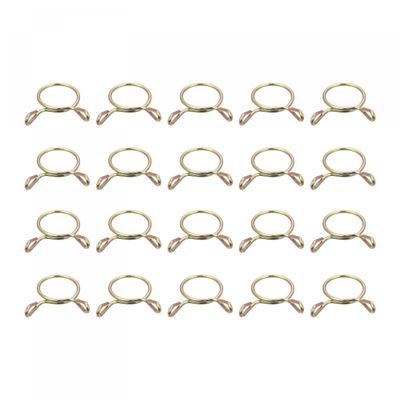uxcell Fuel Line Hose Clips, 100pcs 14mm ID Fit 15.5-16mm OD Hose 65Mn Steel Water Pipe Air Tubing Spring Hose Clamps for Motorcycle Scooter