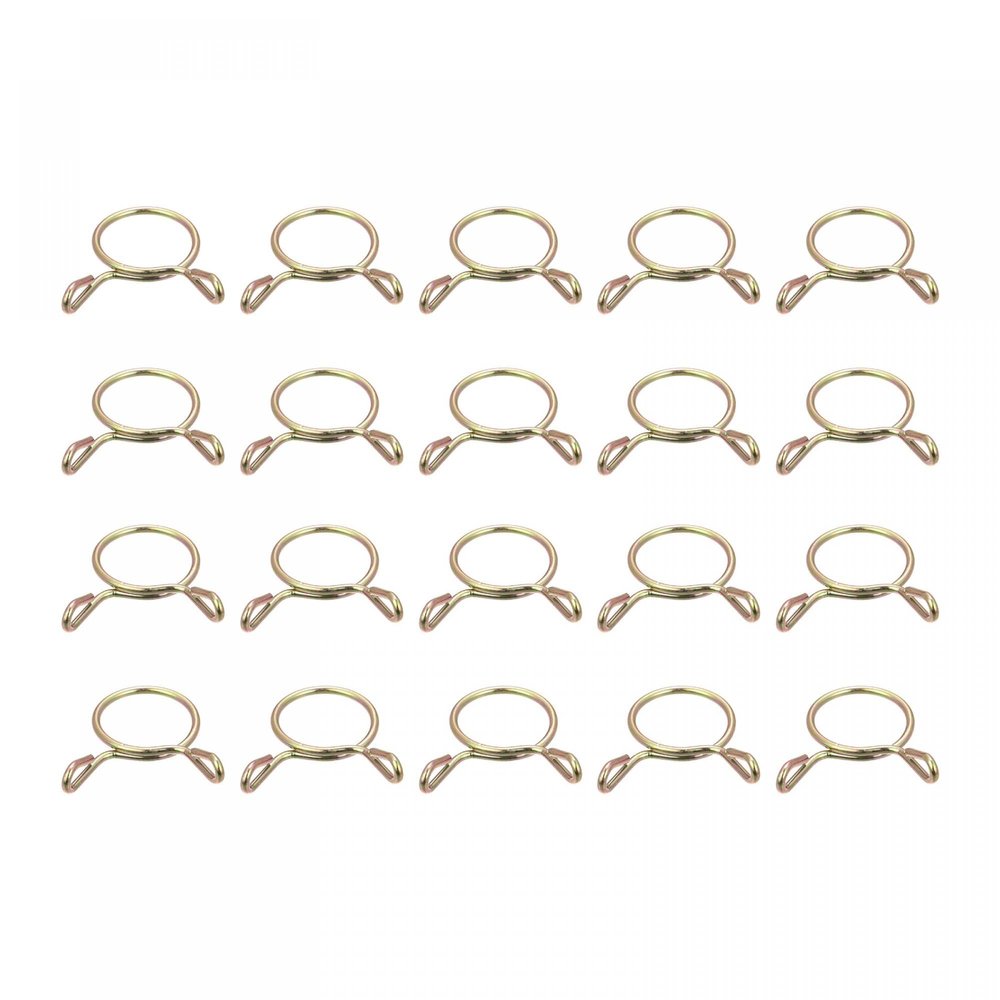uxcell Fuel Line Hose Clips, 100pcs 14mm ID Fit 15.5-16mm OD Hose 65Mn Steel Water Pipe Air Tubing Spring Hose Clamps for Motorcycle Scooter