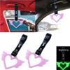 Auto Car Accessory 2Pcs ANGEL WING Heart Glow In Dark Pink TSURIKAWA Ring Subway Train Bus Handle Style_8888 view 2