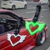 Auto Car Accessory 2Pcs ANGEL WING Heart Glow In Dark TSURIKAWA Ring Subway Train Bus Handle Strap Style_8888 view 1