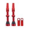 X AUTOHAUX 1 Set Universal Aluminum Alloy Rubber 44mm Bike Tubeless Valve Stems with Valve Core Remover Tool Kit and Valve Stem Caps for Mountain Bicycle Red view 1