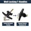 X AUTOHAUX 1Set Truck Cap Locking T-Handles for Pickup Truck Cap Camper Shell T-Handles Lock with 2 Keys for Most Brands of Truck Caps Camper Tops Blind Mount Locking T-Handle view 4
