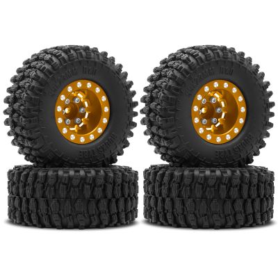OGRC 1.0 Wheels Deep Dish Rims Negative Offset 7mm Wheels with New Compound 1.0 Tires for Axial SCX24 Gladiator Bronco C10 JLU Deadbolt RC Crawler Upgrades Parts (Orange)