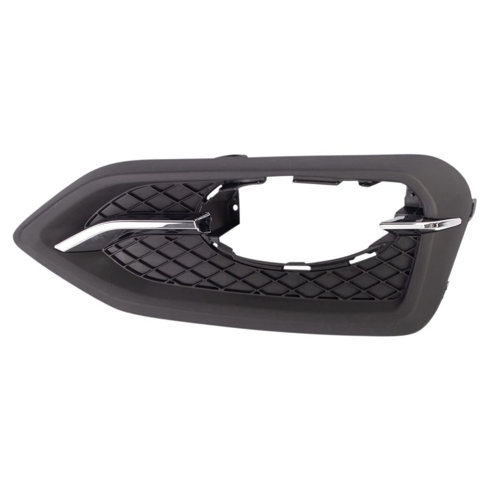 TRQ Front Right Fog Light Bezel Chrome & Black Passenger Side
