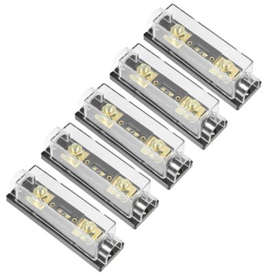 X AUTOHAUX 5pcs 200 Amp Fuse 0 4 8 10 Gauge Inline ANL Fuse Holder Clear Black Fuse Block for Car Audio Video Stereo