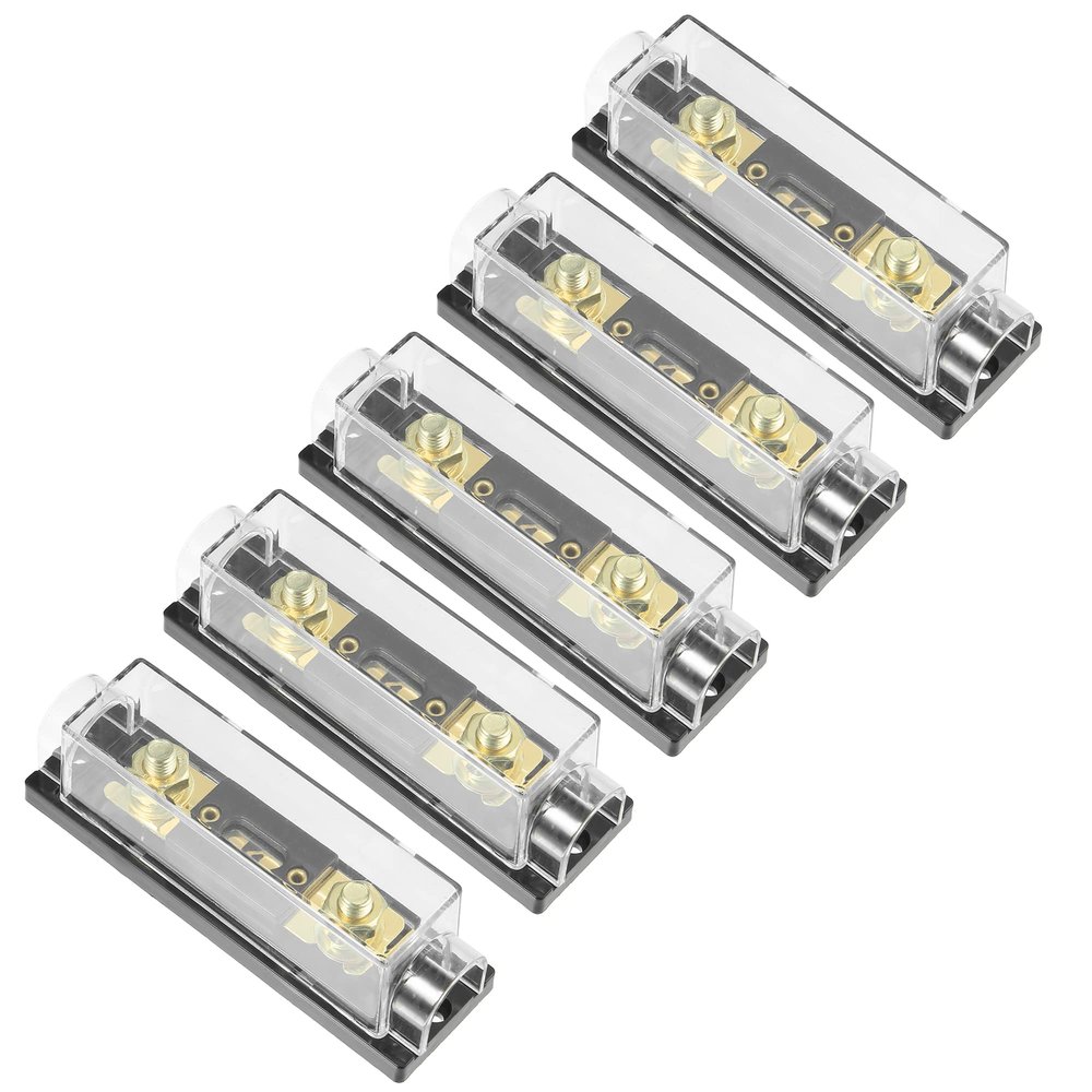 X AUTOHAUX 5pcs 200 Amp Fuse 0 4 8 10 Gauge Inline ANL Fuse Holder Clear Black Fuse Block for Car Audio Video Stereo