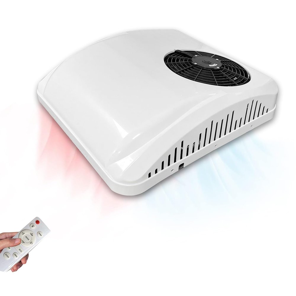 12V RV Rooftop air conditioner 8800BTU 12 volt AC Unit Heating and Cooling, Eectric parking air conditioner for Car Truck Camper Van Motorhome Trailer Bus Boat, Easy Install