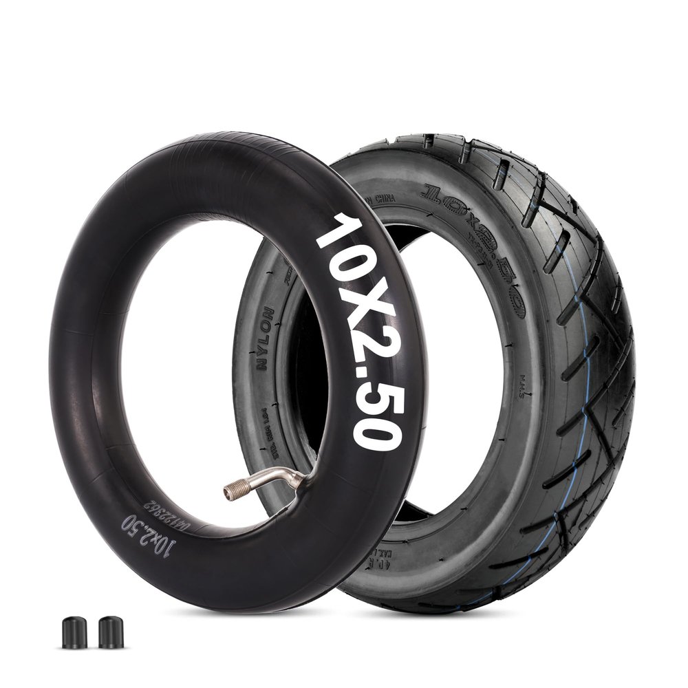 RUTU 10 x 2.50 tire and inner tube Set Replacement for Smart Self Balancing Electric Scooters, Hover Board Fits 10" Scooter Wheels, 36v, 48v, 400w, 500w, 800w Hub Motor, High Rubber Content