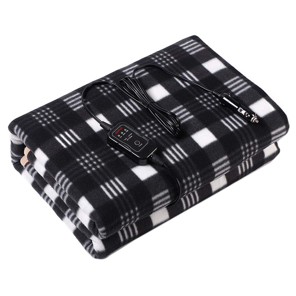 Electric Car Blanket,12V Polar Fleece Blanket Heated Blanket for Car Trucks Winter Cold Weather Heated Car Blanket, 110X145cm