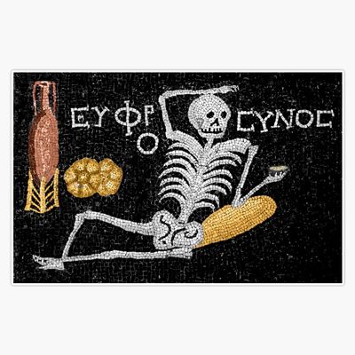 Be Cheerful, Enjoy Your Life - Ancient Greek Mosaic Sticker Bumper Sticker Vinyl Decal 5"