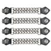Dream Apparel 4PCS Motorcycle Vest Extenders for Men, Biker Vest Extenders with Faux Leather Ends and Double Chrome Chains view 1