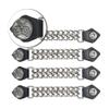 Dream Apparel 4PCS Motorcycle Vest Extenders for Men, Biker Vest Extenders with Faux Leather Ends and Double Chrome Chains view 1