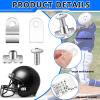 Fabbay 32 Pcs Football Helmet Repair Kit Football Helmet Hardware Kit R Shape Visor Clips Screws Nuts with Rubber Gaskets for Hockey Baseball Sports view 3