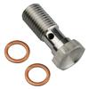 KRD PERFORMANCE Universal Stainless Steel M10x1.25 Metric Thread Turbo Brake Line Banjo Bolt with M10 Copper Washers, Single Banjo Bolt 24mm Length view 3