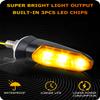 QUASCO 4PCS Universal Motorcycle Turn Signals Front Rear LED Turn Signal Light Sequential Amber Blinkers for Motorbike Scooter Quad Cruiser Off Road Touring view 3