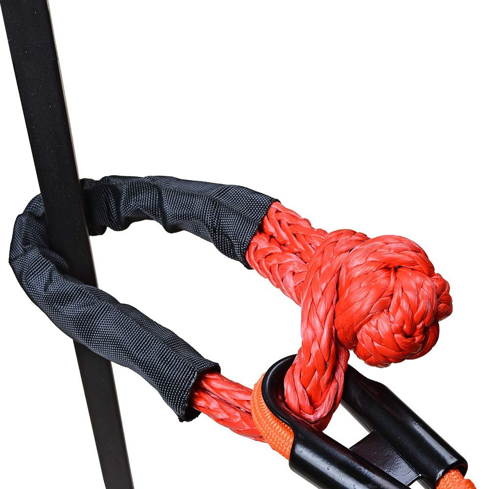 Astra Depot 1/2 inch (ynthetic Soft Rope Shackle for Emergency Off Road Recovery Rope 38,000lb (Red, 1pc)
