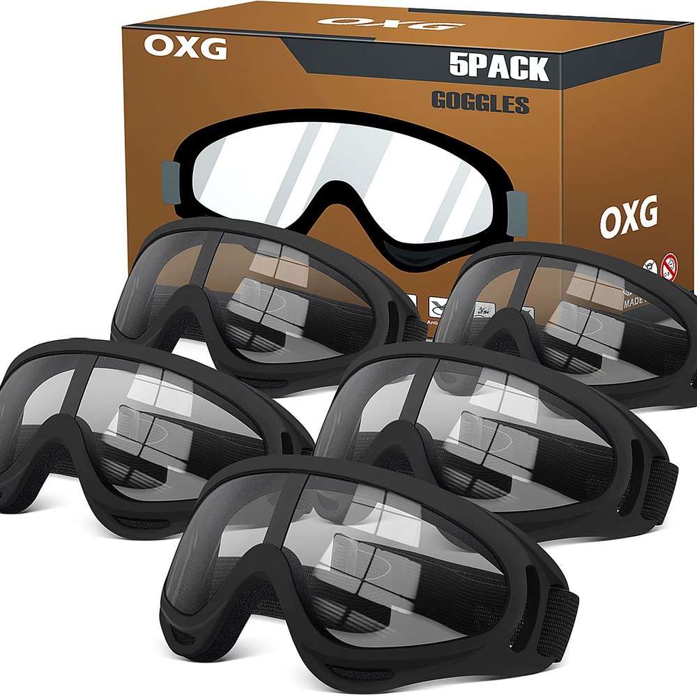 OXG 5 Pack Motorcycle Goggles for Men Women, Dirt Bike ATV Goggles Anti-UV Anti-Scratch Dustproof Riding Safety Glasses for Kids Youth Outdoor