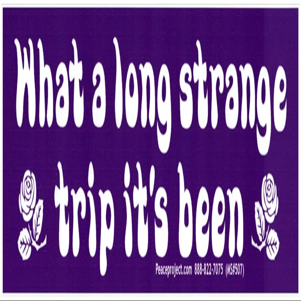 What a Long Strange Trip It's Been Small Magnetic Car Bumper Sticker Magnet Decal for Lockers Fridges Magnetic Surfaces 5.63-by-1.63 Inches (Magnetic Backing)