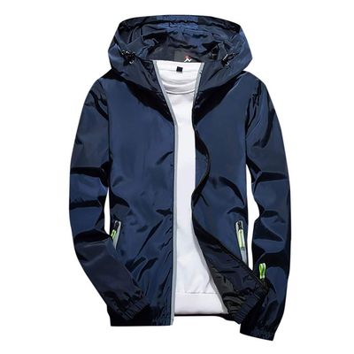 Ymosrh Motorcycle Jacket, Jacket Men Trench Coat Big Jacket Men's Casual Color Plus Size Hoodie Reflective Zipper Outdoor Sport Coat Casual Mens Coats with Hood Jacket Large Rain Summer (5XL, Blue)