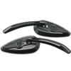MotorToGo 1Pair CNC Black 3D Skull TearDrop Motorcycle Mirrors Compatible for Ducati Monster 1100 view 1