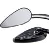 MotorToGo 1Pair CNC Black 3D Skull TearDrop Motorcycle Mirrors Compatible for Ducati Monster 1100 view 4