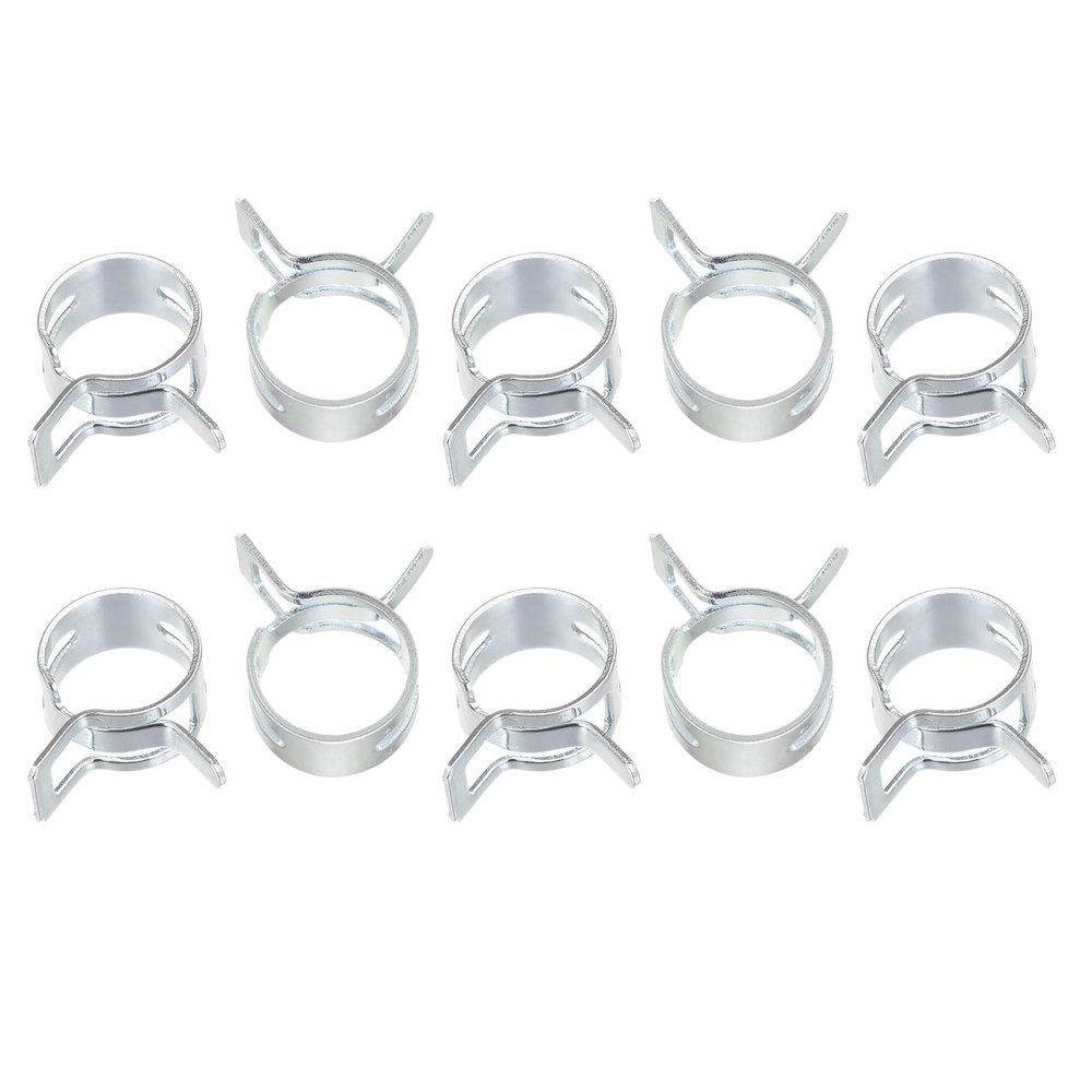 uxcell 10pcs 13mm Spring Band Type Action Fuel/Silicone Vacuum Hose Pipe Clamp Low Pressure Air Clip Clamp, Zinc Plated