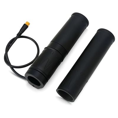 VBESTLIFE Electric Throttle Grip, 1 Pair FT-158X Rubber Split Half Rotation Throttle with Joint for E Bike 3 Pin Male Head