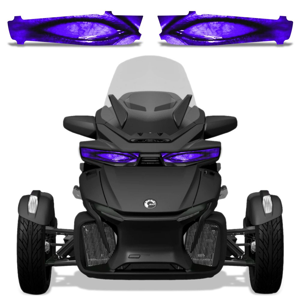 AMR Racing Roadster Headlight Eye Graphics Decal Cover Compatible with Can-Am Spyder RT 2020-2023 - Corrupt Purple
