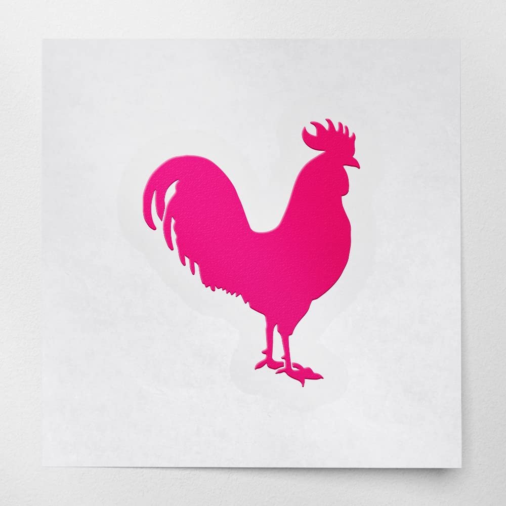 2 Pcs - No Background Decal Stickers of Rooster 3 Stencil (Pink) Premium Waterproof Vinyl Decal Stickers for Laptop Phone Accessory Helmet Car Window Mug Tuber Cup Door Wall USCSKUS0a4522PI090622
