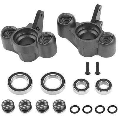ShareGoo Aluminum Front Steering Knuckle Steering Blocks Caster Blocks w/Pivot Ball Compatible with Arrma 1/8 V5 Kraton Outcast Notorious 6S BLX Upgrades Parts (Black)