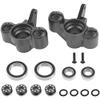 ShareGoo Aluminum Front Steering Knuckle Steering Blocks Caster Blocks w/Pivot Ball Compatible with Arrma 1/8 V5 Kraton Outcast Notorious 6S BLX Upgrades Parts (Black) view 1