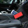 ihreesy Car Seat Organizer,Self-adhesive PU Leather Storage Bag Universal Mobile Phone Pocket Storage Box Multifunctional Cell Phone Sunglass Holder Car Accessories,Red view 2