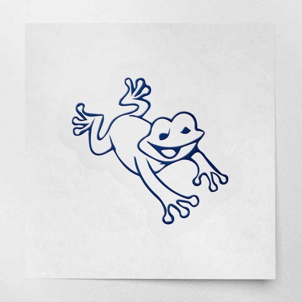 2 Pcs - No Background Decal Stickers of Smiling Frog Jumping (Navy Blue) Premium Waterproof Vinyl Decal Stickers for Laptop Phone Accessory Helmet Car Window Mug Tuber Cup Door USCSKUS512314AB090622