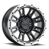 Raceline Wheels Aluminum Truck Wheels, 956BS Compass, Satin Black Finish w/Silver Ring, 17X8" 5X114.3 Bolt Pattern 30mm Offset, 8 Spoke Design, SUV Automotive Wheels, Car Accessories, Black Rims view 1