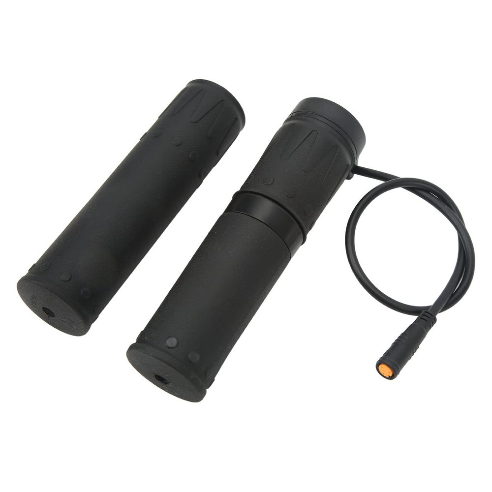 Electric Bike Throttle Grip Half Twist 22.2mm Handlebar 12V-72V Compatible Rubber Grip Speed Control for E Bike Scooter Mountain Bike Conversion