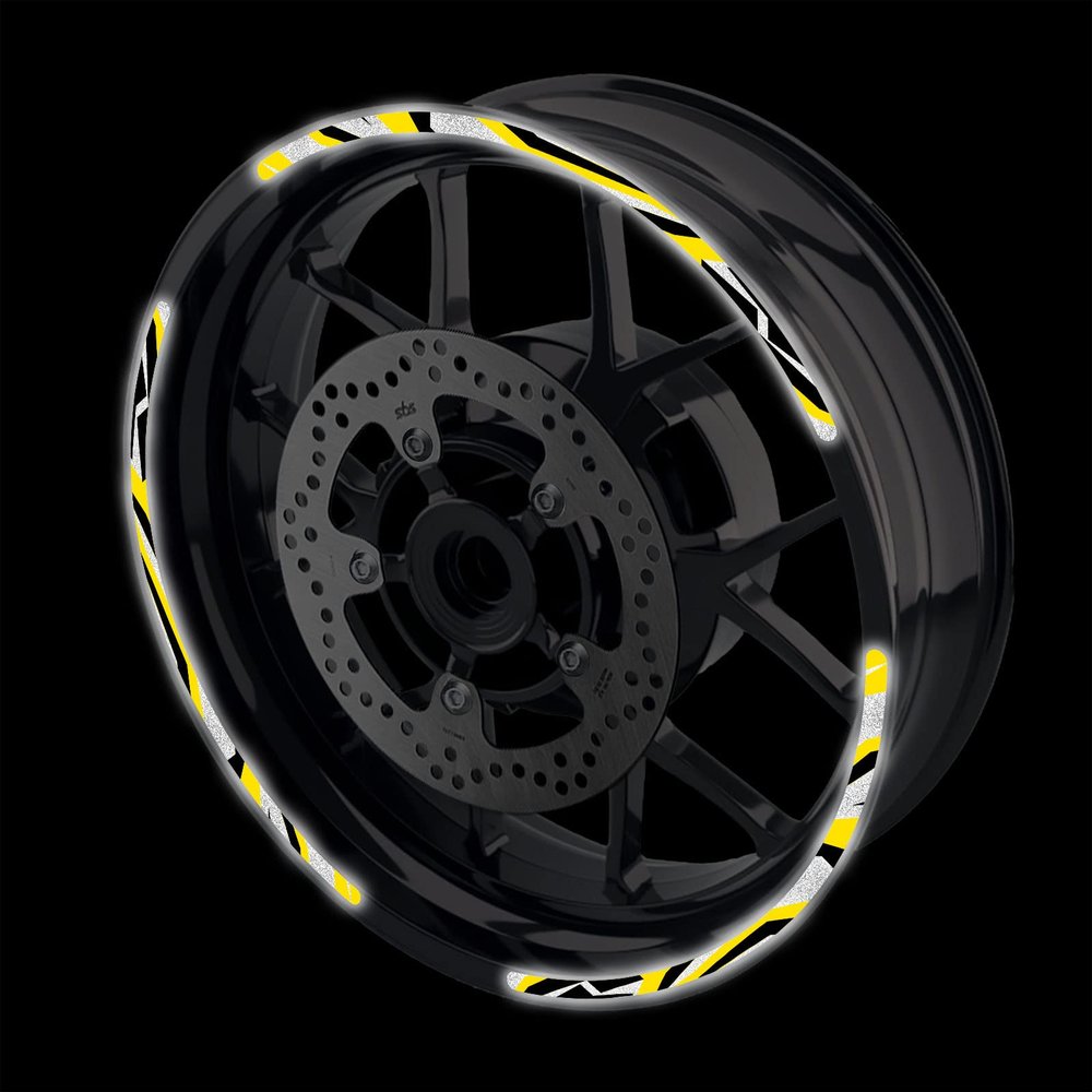 MC MOTOPARTS Yellow Reflective Wheel Stripes Sticker SH09 Compatible with TUONO V4 RR 15-21 MANA 850 Dorsoduro 900 18-20
