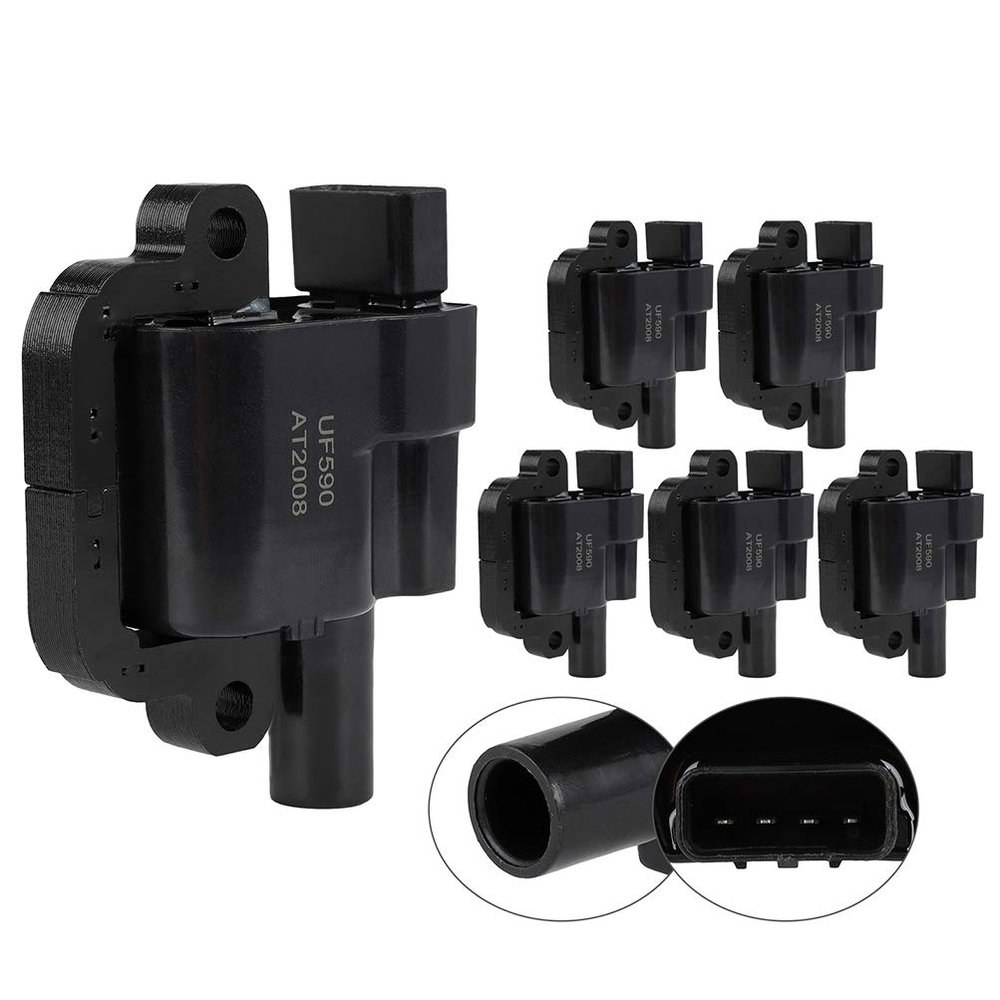 FINDAUTO UF590, Gn10847, 48734 Ignition Coil Coils Pack Compatible for Land Rover Lr3 4.0L 2005 2006 2007 Set of 6