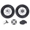 2.50-10 Front & Rear Tire Rim Wheel Set with Drum Brake for Hon-da CRF50 XR50 BBR KLX Dirt Bike, Alloy Material Wear-Resistant Anti-Skid Direct Replacement view 1