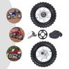 2.50-10 Front & Rear Tire Rim Wheel Set with Drum Brake for Hon-da CRF50 XR50 BBR KLX Dirt Bike, Alloy Material Wear-Resistant Anti-Skid Direct Replacement view 2