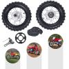 2.50-10 Front & Rear Tire Rim Wheel Set with Drum Brake for Hon-da CRF50 XR50 BBR KLX Dirt Bike, Alloy Material Wear-Resistant Anti-Skid Direct Replacement view 3