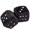 JSCARLIFE Fuzzy Plush Dice 2.95, Retro Square Plush Hanging Mirror Fuzzy Dices for Car Interior Ornament Decoration (Black) view 1