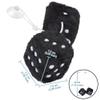 JSCARLIFE Fuzzy Plush Dice 2.95, Retro Square Plush Hanging Mirror Fuzzy Dices for Car Interior Ornament Decoration (Black) view 2