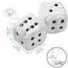 JSCARLIFE Fuzzy Plush Dice 2.95, Retro Square Plush Hanging Mirror Fuzzy Dices for Car Interior Ornament Decoration (White) view 2