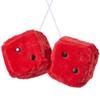 JSCARLIFE Fuzzy Plush Dice 2.95, Retro Square Plush Hanging Mirror Fuzzy Dices for Car Interior Ornament Decoration (Red) view 1