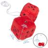 JSCARLIFE Fuzzy Plush Dice 2.95, Retro Square Plush Hanging Mirror Fuzzy Dices for Car Interior Ornament Decoration (Red) view 2