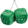 JSCARLIFE Fuzzy Plush Dice 2.95, Retro Square Plush Hanging Mirror Fuzzy Dices for Car Interior Ornament Decoration (Green) view 1