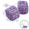 JSCARLIFE Fuzzy Plush Dice 2.95, Retro Square Plush Hanging Mirror Fuzzy Dices for Car Interior Ornament Decoration (Purple) view 2